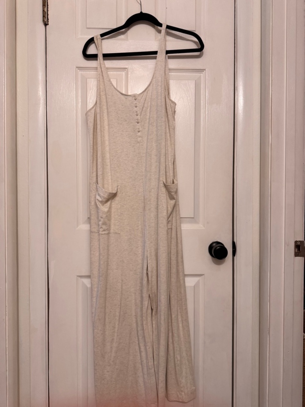 Soma Light Oatmeal Henley Tank Jumpsuit